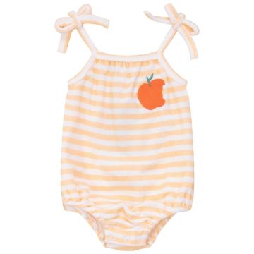 Puddles Baby Girls Cotton Terry "Peach" Bubble