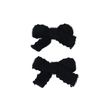 Bandeau Scallop Mohair Mini Bow Clip Set