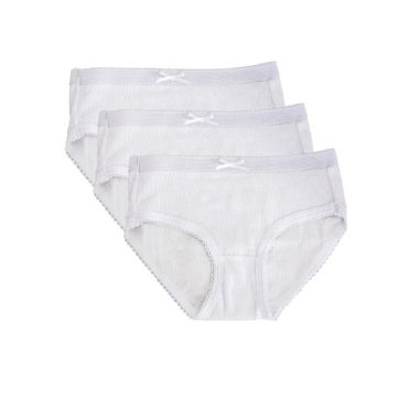 Feathers Girls Rib White Briefs 