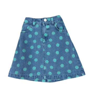 The New Society Smiley Denim Special Skirt Lt Blue