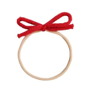 Lil Charms Red Wool Bow Baby Headband