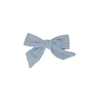 Bandeau Seersucker Petit Bow Clip Light Blue