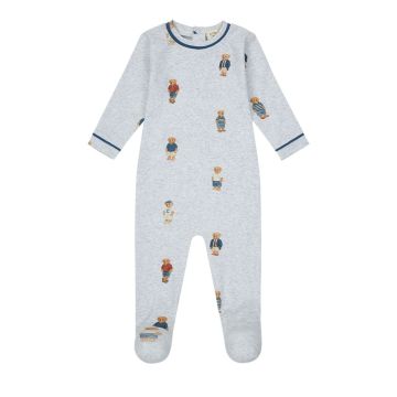 Crew Lounge Grey/Blue Crew Bear Footie 