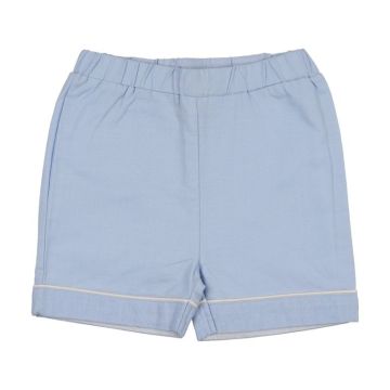 Kin+Kin BOY'S SHABBOS SHORTS LIGHT BLUE / WHITE PIPING
