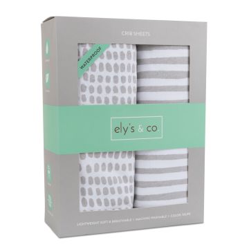 Ely's & Co Waterproof Crib Sheet 2 pk set