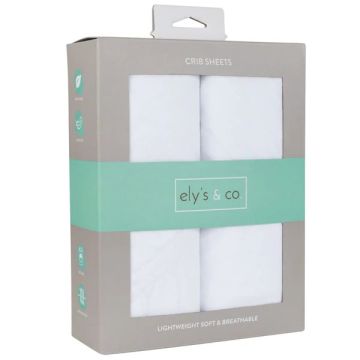 Ely's & Co 2 Pack Crib Sheets - solid white