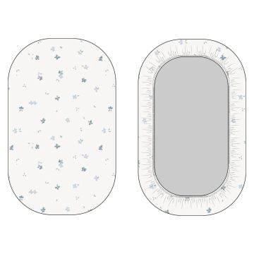 Kipp Blue Bud Fitted Bassinet Sheet