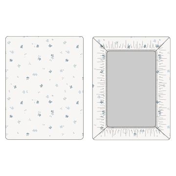 Kipp Bud Fitted Crib Sheet - Blue Kipp Bud Fitted Crib Sheet - Blue