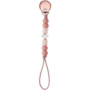 Adora Girls silicone Paci Clip Rosewood Heart