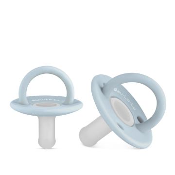 Bleu Lala Lulababe 2 Tone Paci Hospital Nipple Sky Blue + Dove Grey