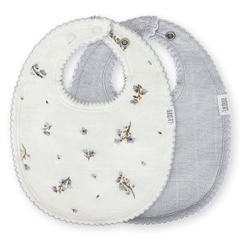 Adora Muslin Bib- Sky Floral Boys 