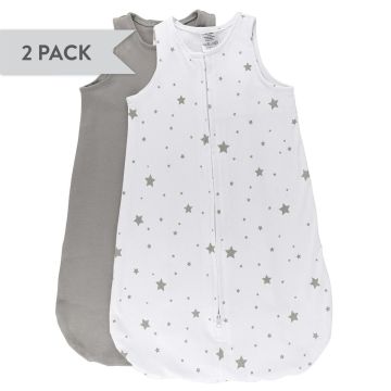 Ely's & Co Wearable Blanket Sleep Bag Stars and Solid Grey