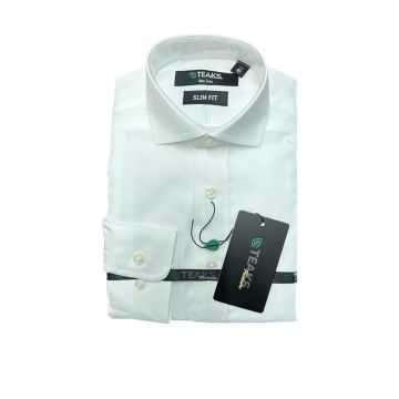 Teaks Pinpoint Slim Spread Collar Shirt