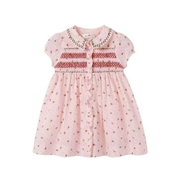 Nou Nelle Smocked Pink SS Dress