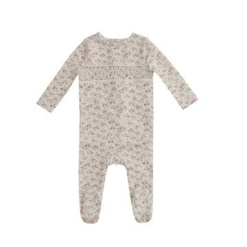 Mini Label Smocked Floral Footie