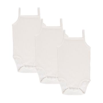Ely & Co 3 Pack Ribbed Undershirts - Ivory Spaghetti Straps