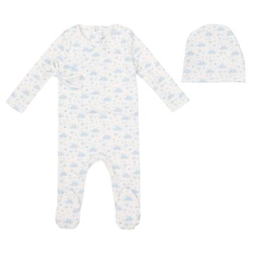 Mini Label Farmhouse Print Footie and Beanie