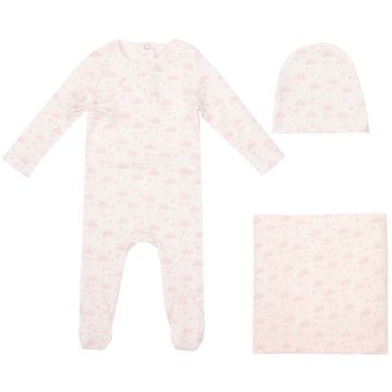 Mini Label Farmhouse Print Footie, Beanie and Swaddle