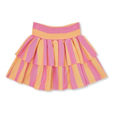 Petit Blush Stripe Smock Skirt | Cashmere Rose/Peach Cobbler