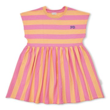 Petit Blush Stripe Dress Cashmere Rose/Peach Cobbler
