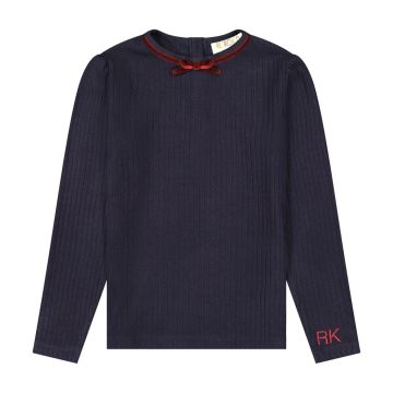 RetroKid Stella Girls Ribbed Knit Sweater Navy/ Deep Crimson