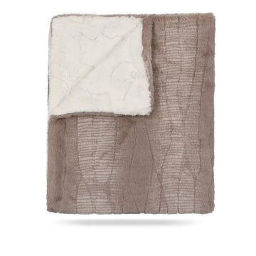 Peluche Stone and Natural lux blanket