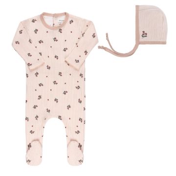 Elys and Co Berry Collection - Strawberry - Footie + Bonnet
