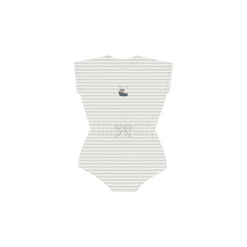 Ely's and Co Nautical Stripe Collection Blue Romper