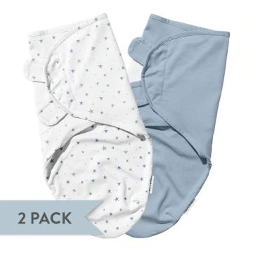 Ely's & Co 2 Pack Adjustble Swaddles - Blue Star