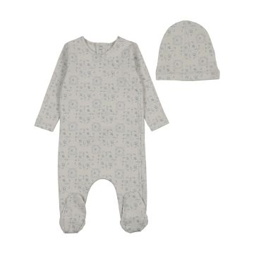 Bee and Dee Sweet Pattern Footie+Beanie