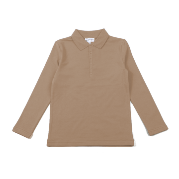 Bopop Denim Snap Tan Girls Polo