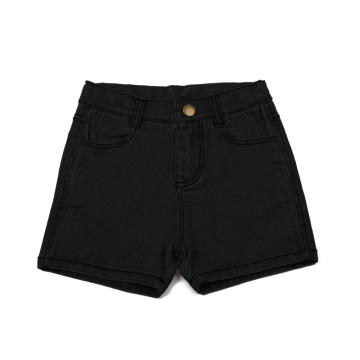 Bopop Denim Snap Shorts Black Denim