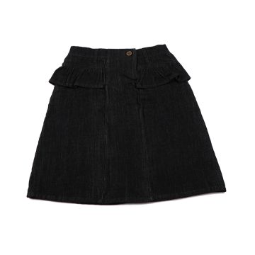 Bopop Denim Snap Skirt Black Denim
