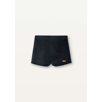 Popelin Black Velvet Shorts 
