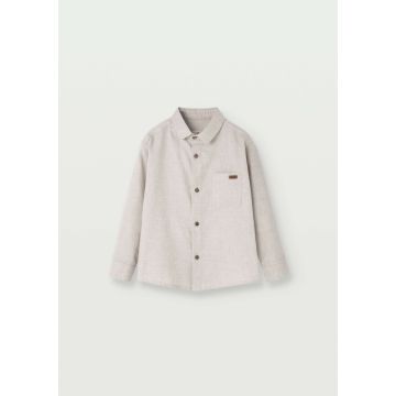 Popelin Sand Shirt with Collar 