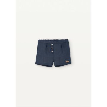Popelin Navy Blue Linen Chino Shorts