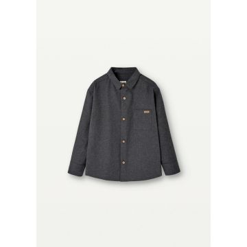 Popelin Anthracite Grey Shirt with Collar 