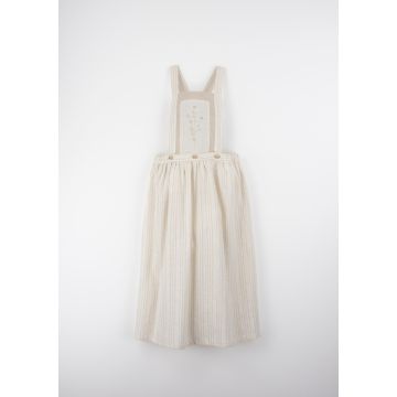 Popelin Silver Lurex Midi Skirt with Embroidered Bib