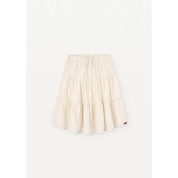 Popelin Off-white Midi-length Skirt With Frills