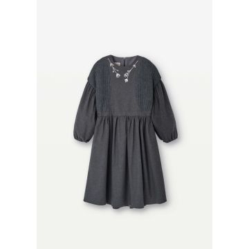 Popelin Anthracite Grey Dress with Side Panels 