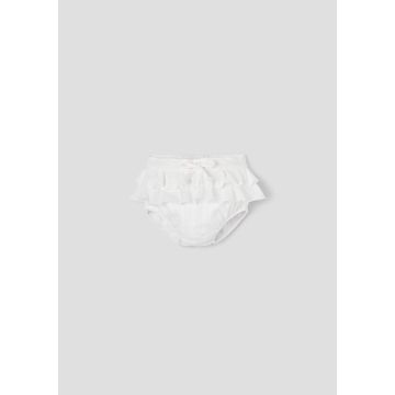 Popelin White Culotte with Double Frill