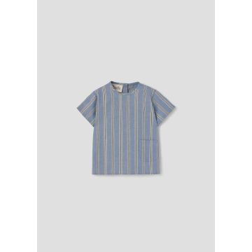 Popelin Blue Striped Shirt with Pocket