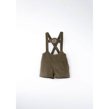 Popelin Green Velvet Short Dungarees