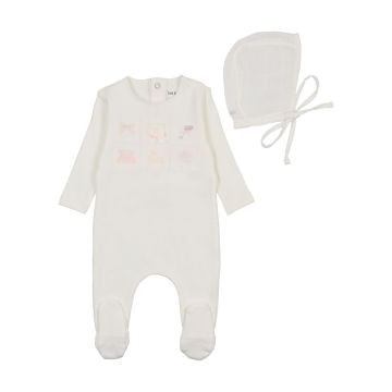 Bee and Dee Take-Me-Home Gingham Footie with Bonnet