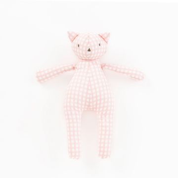 Kipp Gingham Teddy Rattle Pink