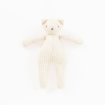 Kipp Gingham Teddy Rattle Stone 