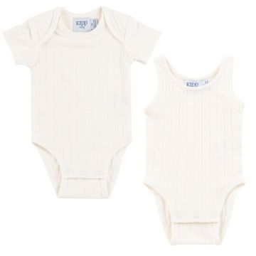 Kipp Pointelle Body Suits Set Of 2 White