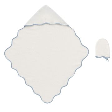 Kipp Baby Blue Scallop Towel & Mitt Set