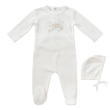 Kipp Baby Stone Carousel Romper & Bonnet Set
