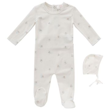 Kipp Baby Blue Butterfly Romper & Bonnet Set